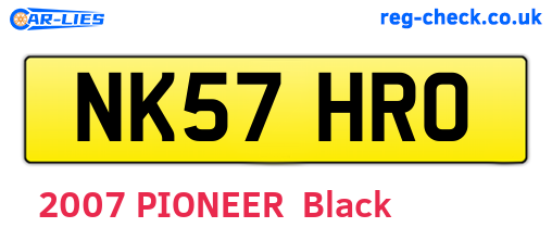 NK57HRO are the vehicle registration plates.