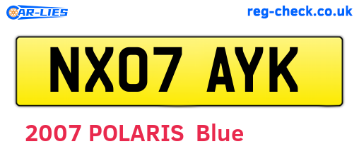 NX07AYK are the vehicle registration plates.