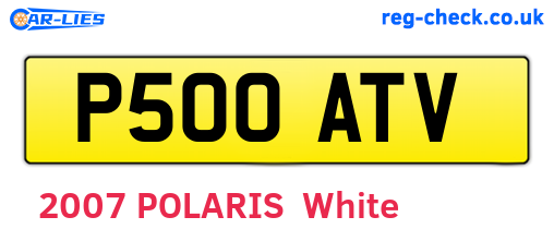 P500ATV are the vehicle registration plates.