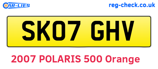 SK07GHV are the vehicle registration plates.