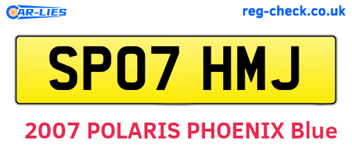 SP07HMJ are the vehicle registration plates.