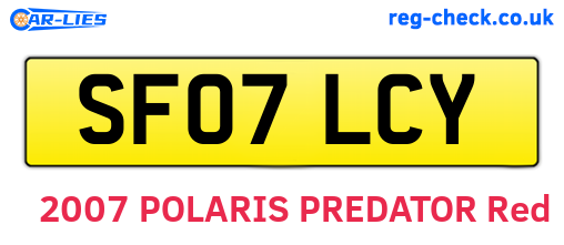 SF07LCY are the vehicle registration plates.