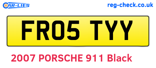 FR05TYY are the vehicle registration plates.