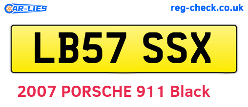 LB57SSX are the vehicle registration plates.