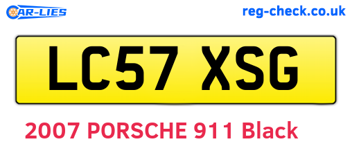 LC57XSG are the vehicle registration plates.