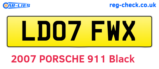 LD07FWX are the vehicle registration plates.