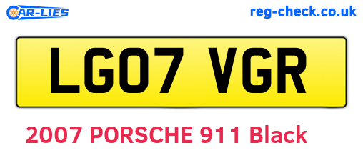 LG07VGR are the vehicle registration plates.