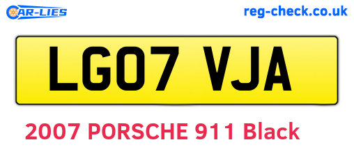 LG07VJA are the vehicle registration plates.