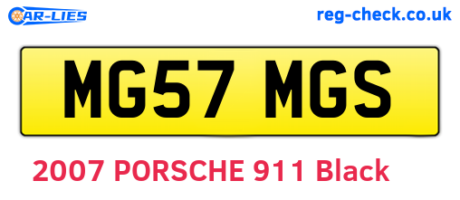 MG57MGS are the vehicle registration plates.