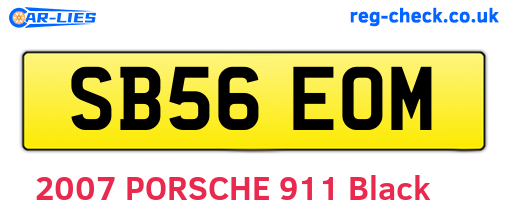 SB56EOM are the vehicle registration plates.