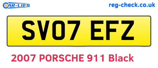 SV07EFZ are the vehicle registration plates.