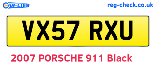 VX57RXU are the vehicle registration plates.