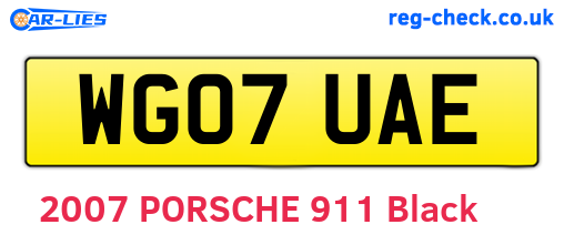 WG07UAE are the vehicle registration plates.