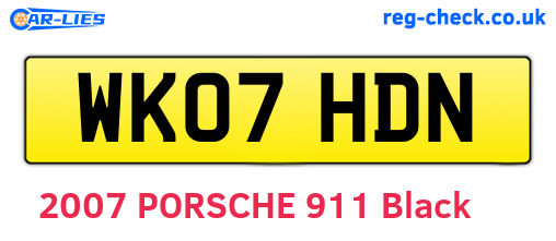 WK07HDN are the vehicle registration plates.