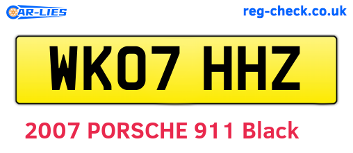 WK07HHZ are the vehicle registration plates.
