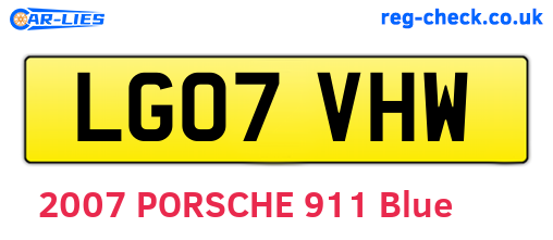 LG07VHW are the vehicle registration plates.
