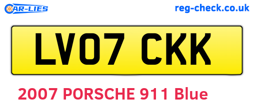 LV07CKK are the vehicle registration plates.