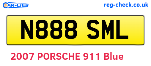 N888SML are the vehicle registration plates.