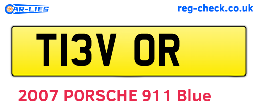 T13VOR are the vehicle registration plates.