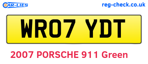 WR07YDT are the vehicle registration plates.