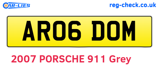 AR06DOM are the vehicle registration plates.