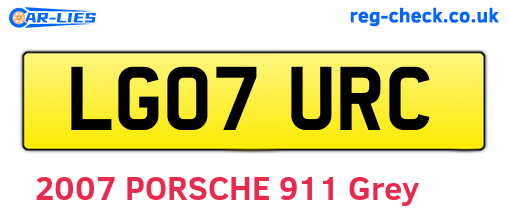 LG07URC are the vehicle registration plates.
