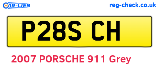 P28SCH are the vehicle registration plates.