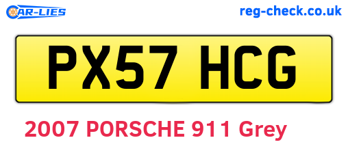 PX57HCG are the vehicle registration plates.