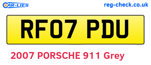 RF07PDU are the vehicle registration plates.