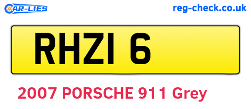 RHZ16 are the vehicle registration plates.