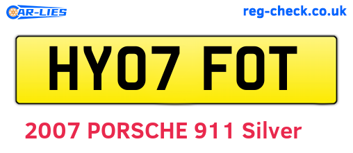 HY07FOT are the vehicle registration plates.