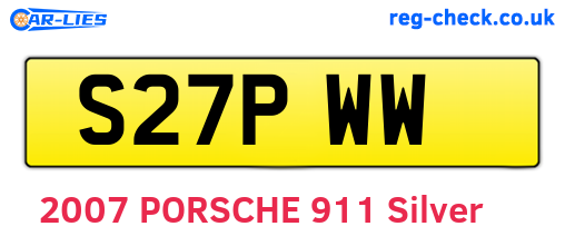 S27PWW are the vehicle registration plates.