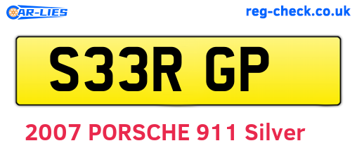 S33RGP are the vehicle registration plates.