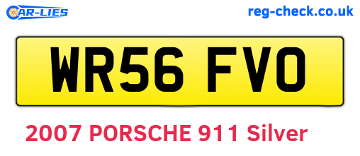 WR56FVO are the vehicle registration plates.