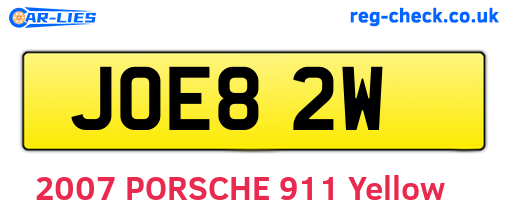 JOE82W are the vehicle registration plates.