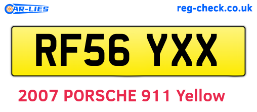 RF56YXX are the vehicle registration plates.