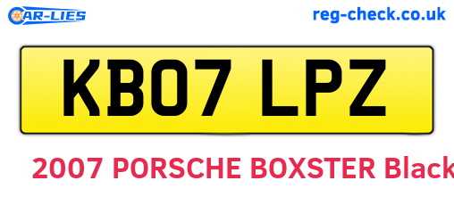 KB07LPZ are the vehicle registration plates.