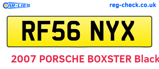 RF56NYX are the vehicle registration plates.
