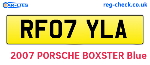 RF07YLA are the vehicle registration plates.