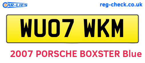 WU07WKM are the vehicle registration plates.
