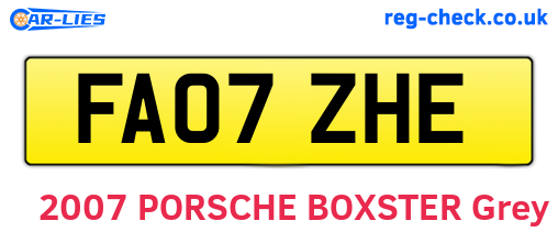 FA07ZHE are the vehicle registration plates.