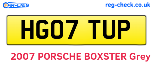 HG07TUP are the vehicle registration plates.