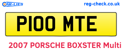 P100MTE are the vehicle registration plates.