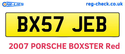 BX57JEB are the vehicle registration plates.