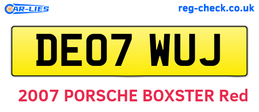 DE07WUJ are the vehicle registration plates.