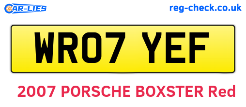 WR07YEF are the vehicle registration plates.