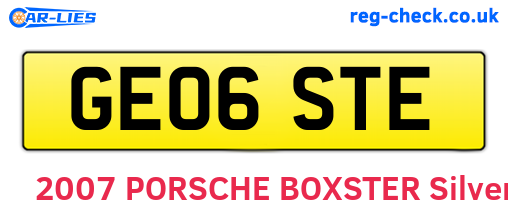 GE06STE are the vehicle registration plates.
