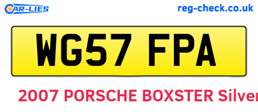 WG57FPA are the vehicle registration plates.