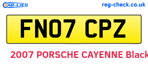 FN07CPZ are the vehicle registration plates.