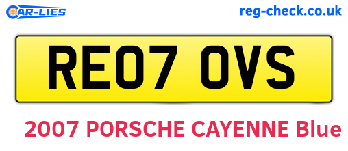 RE07OVS are the vehicle registration plates.